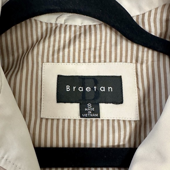 Braetan Women's Small Light Brown Soft Casual Rain Chore Coat Windbreaker - Picture 4 of 9